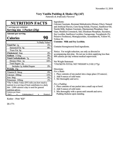 Very Vanilla Protein Shake and Pudding